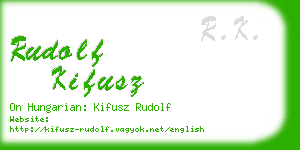 rudolf kifusz business card